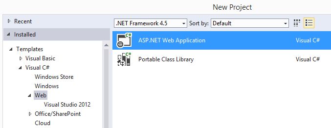 Visual Studio 2013 One ASP.NET
