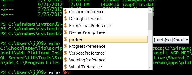 PowerShell-autocomplete