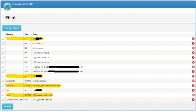 Webio DNS settings