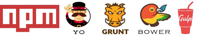 npm, bower, grunt, gulp, yeoman