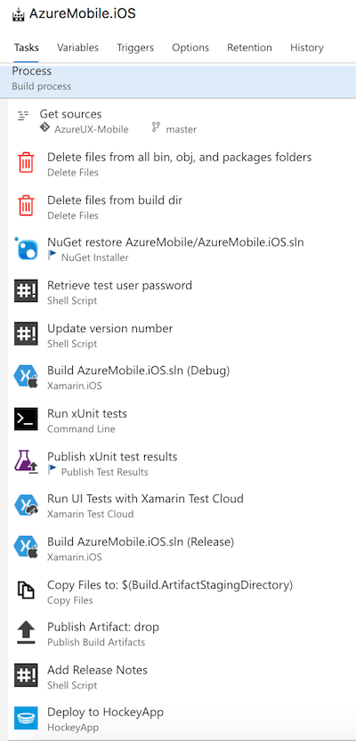 VSTS Xamarin.iOS build definition