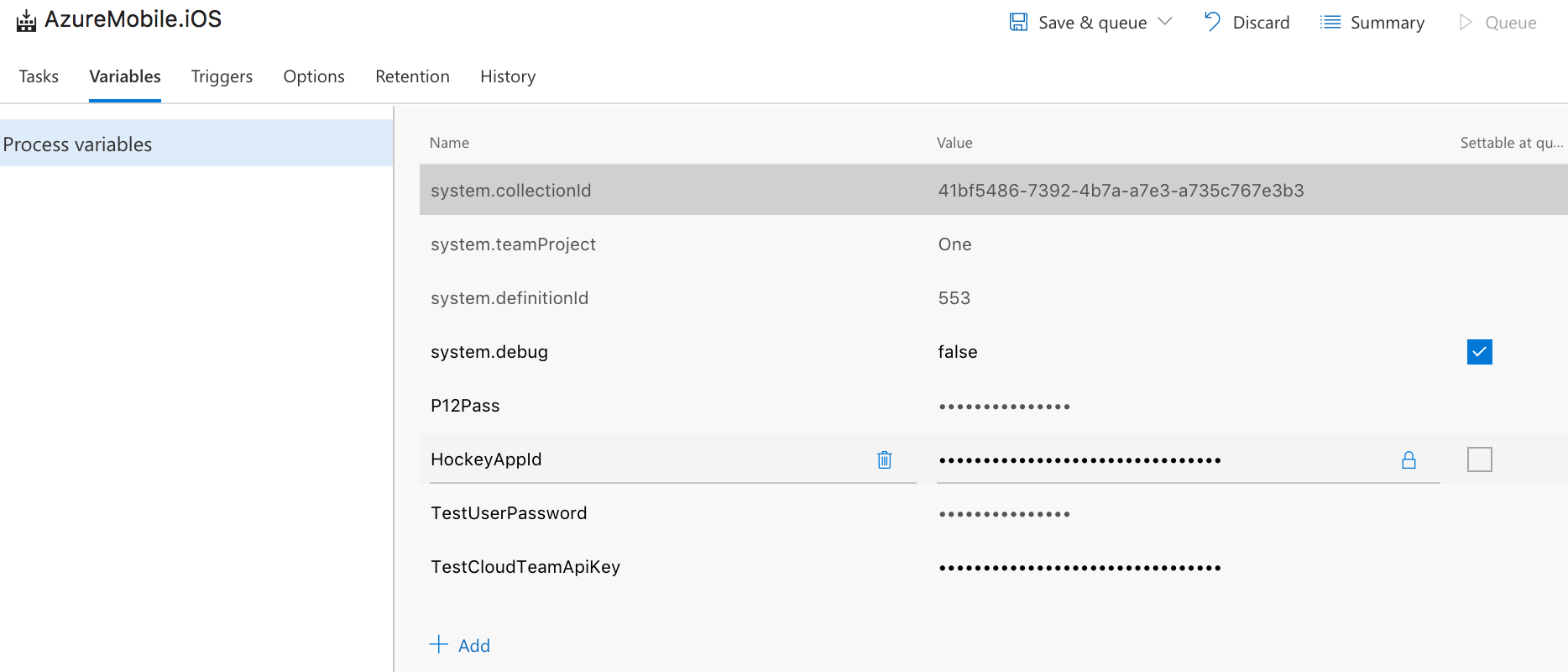 VSTS - variables