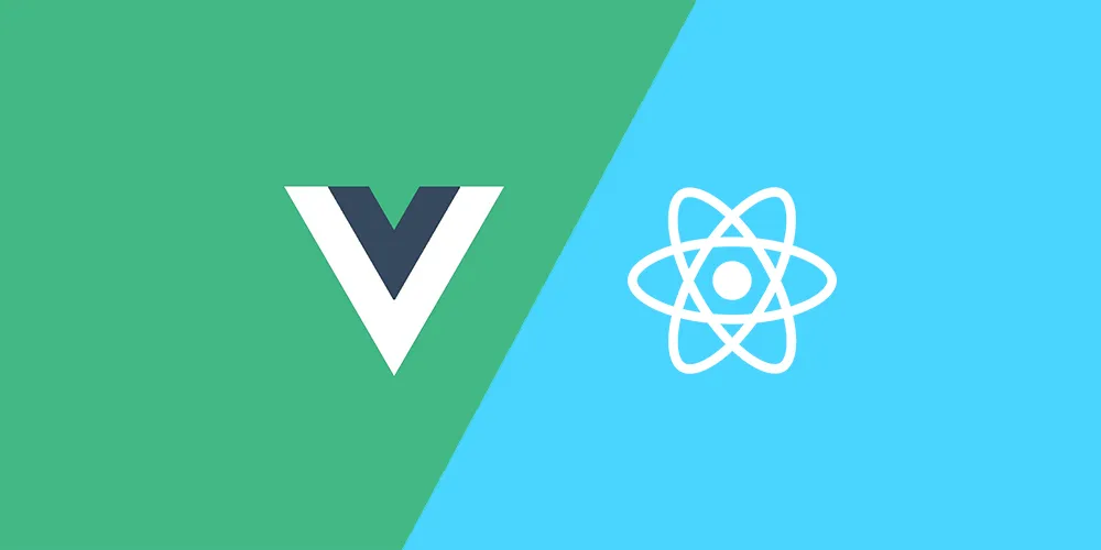 Vue.js and React logos